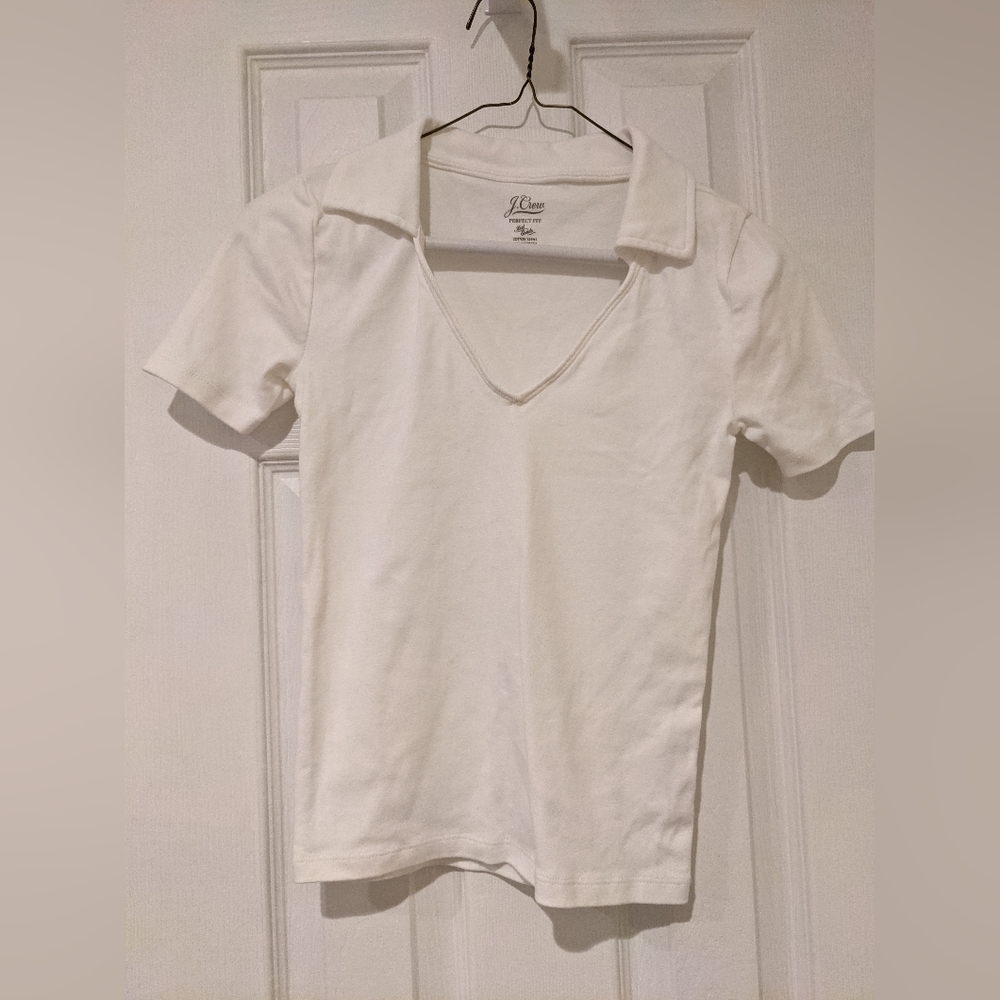 J crew white polo shirt women